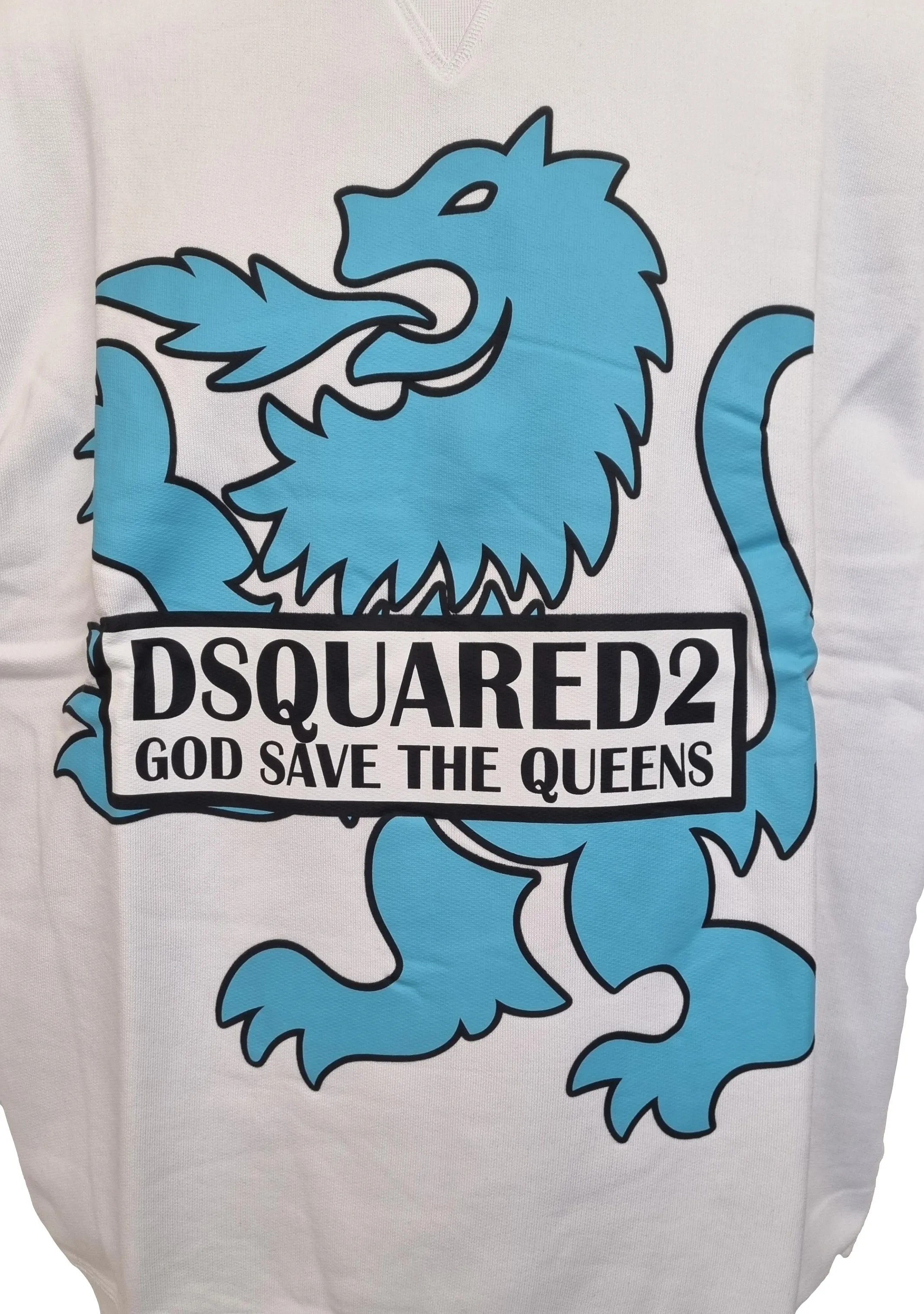 Sudadera de hombre DSQUARED2 de algodón con cuello redondo y estampado de quimer