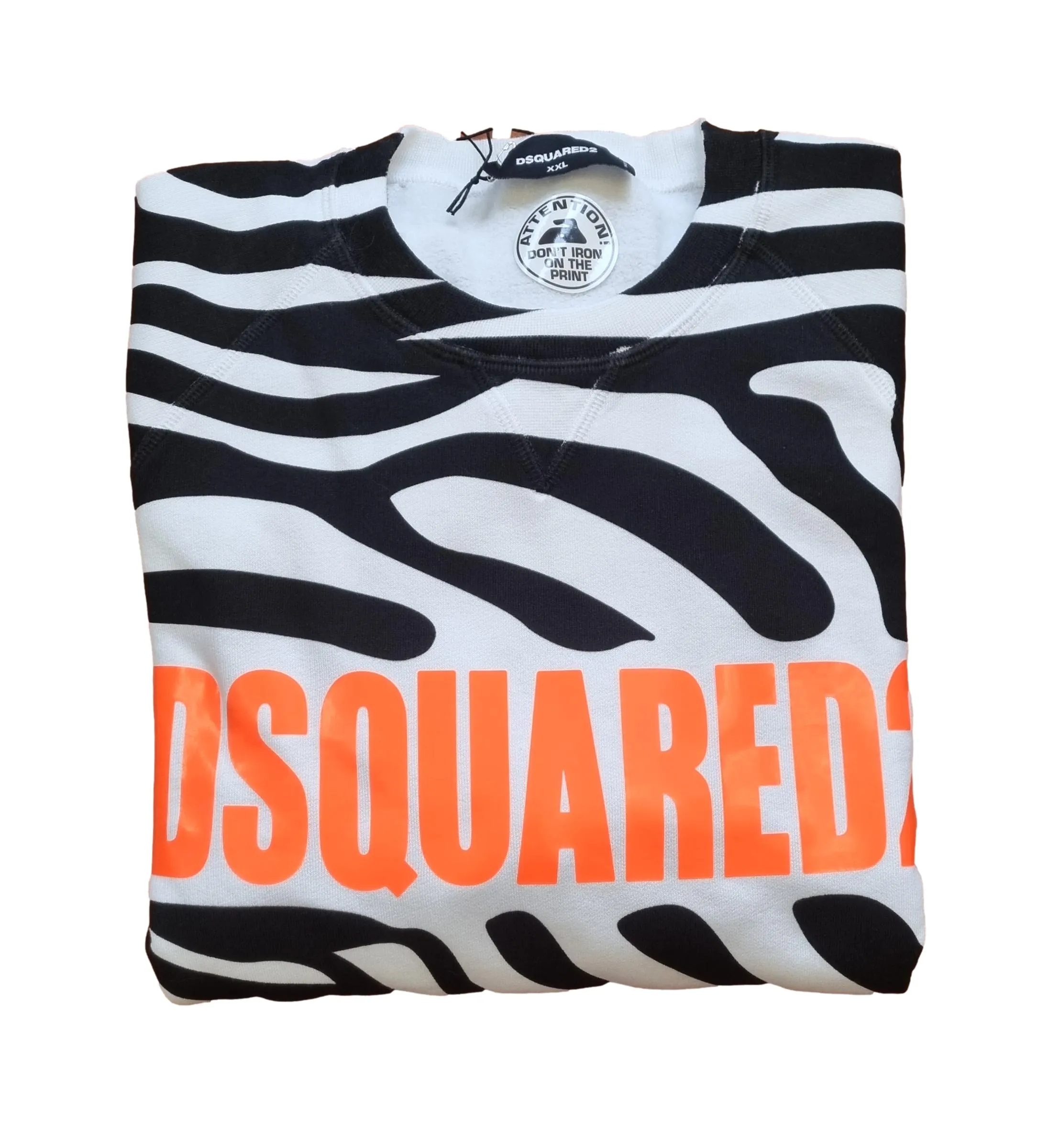 Sudadera de hombre DSQUARED2 de algodón con estampado de cebra vintage S71GU0444