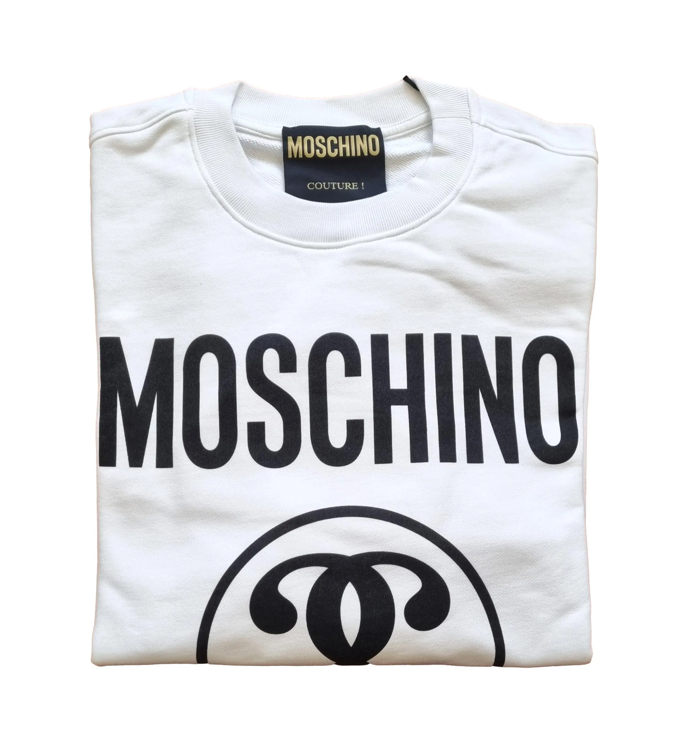 Sudadera de hombre MOSCHINO de algodón orgánico con cuello redondo ZRA1702 blanc