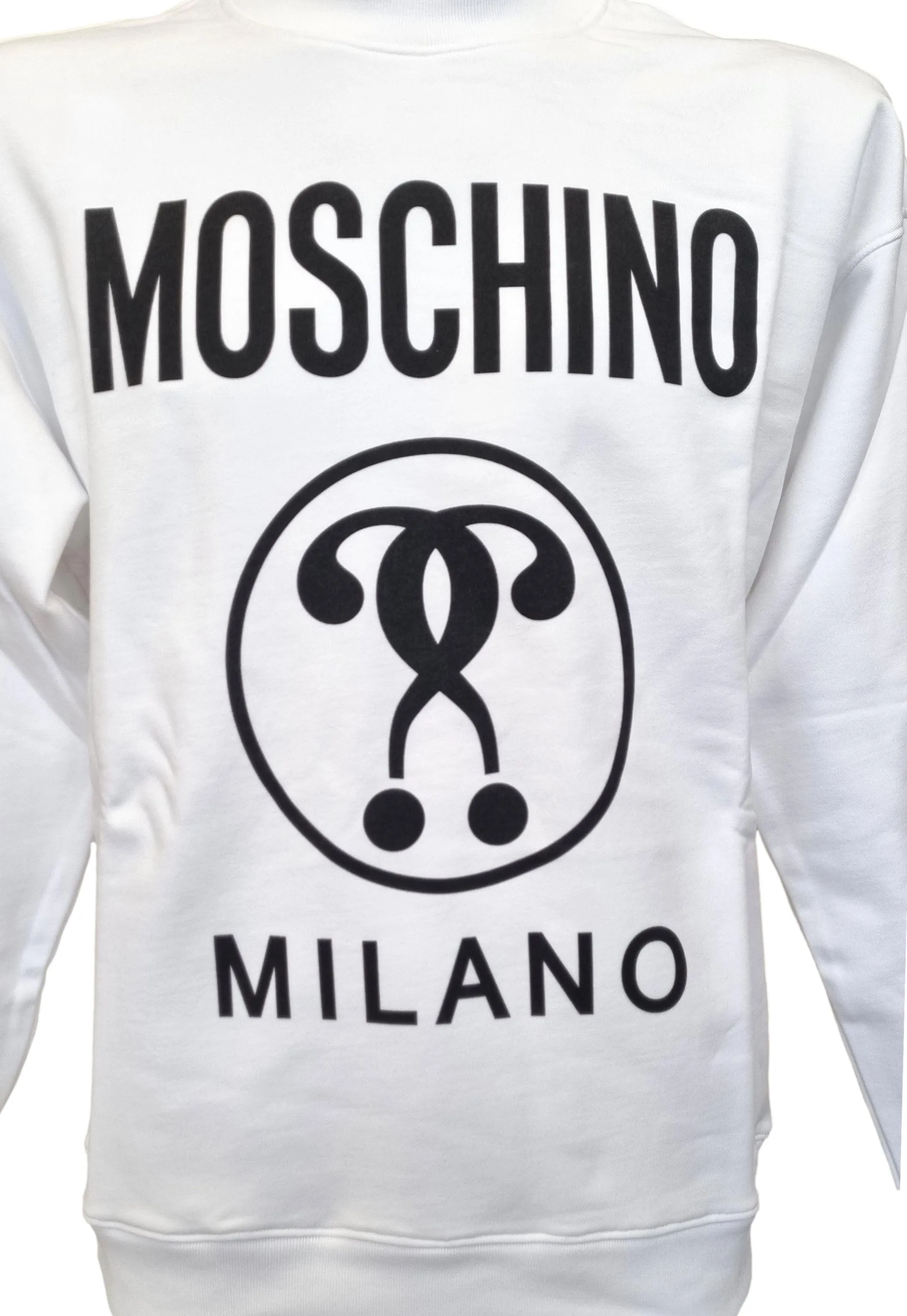 Sudadera de hombre MOSCHINO de algodón orgánico con cuello redondo ZRA1702 blanc