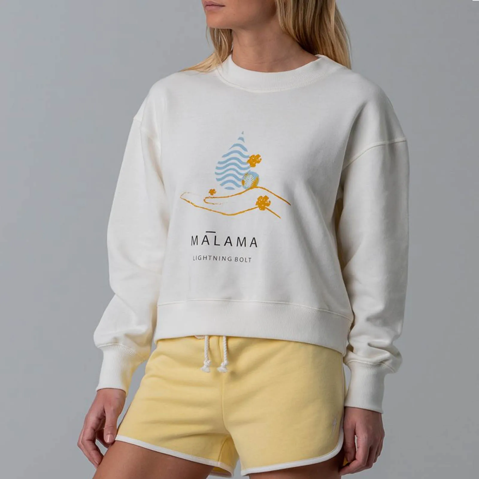 Sudadera Malama Fleece Crew Egret