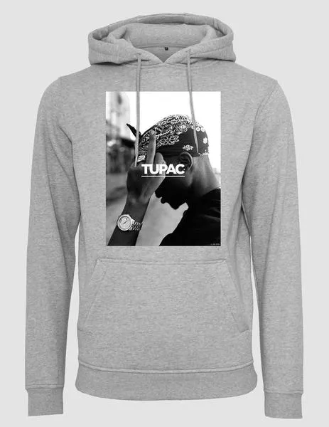 Sudadera MISTERTEE Capucha 2PAC F*CK THE WORLD - Heather Gre