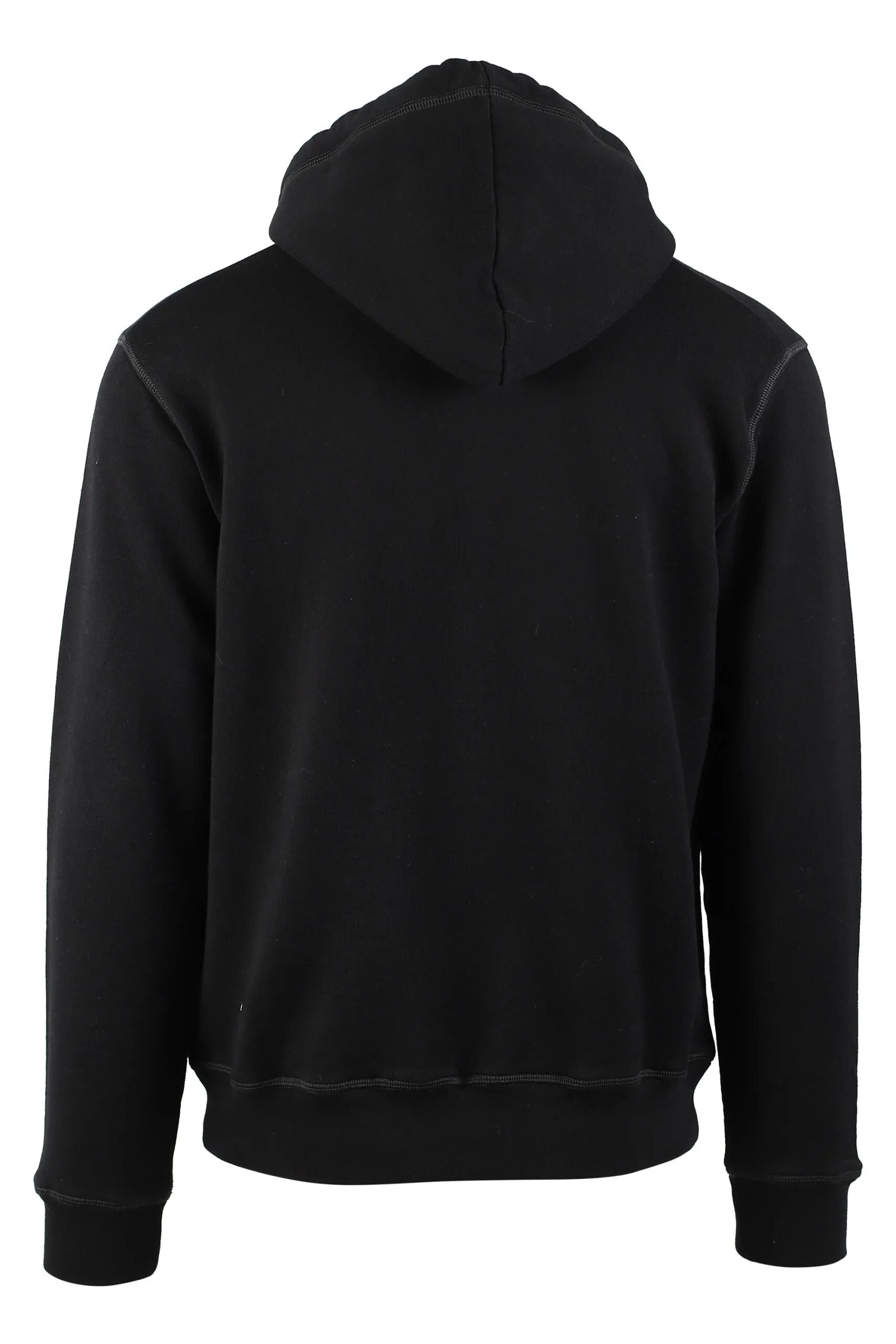 Sudadera negra con capucha y maxilogo 