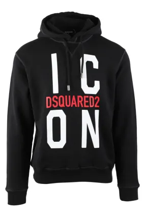 Sudadera negra con capucha y maxilogo icon