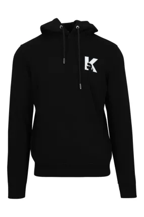 Sudadera negra con capucha y minilogo K