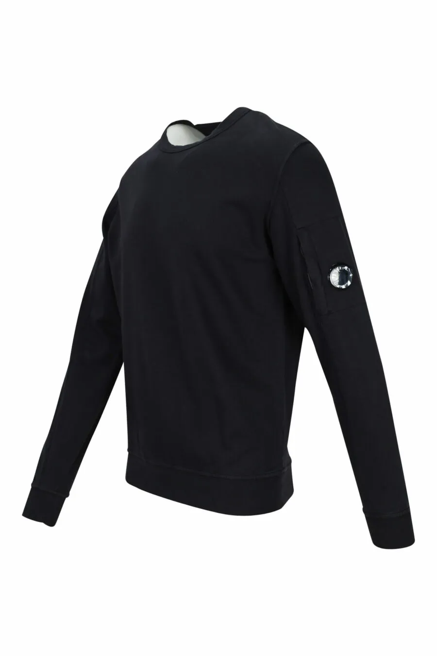 Sudadera negra con minilogo lateral lente