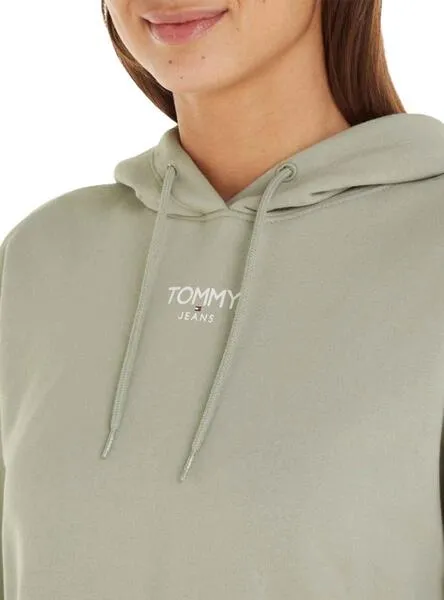 Sudadera Tommy Jeans Relaxed Logo Verde Mujer