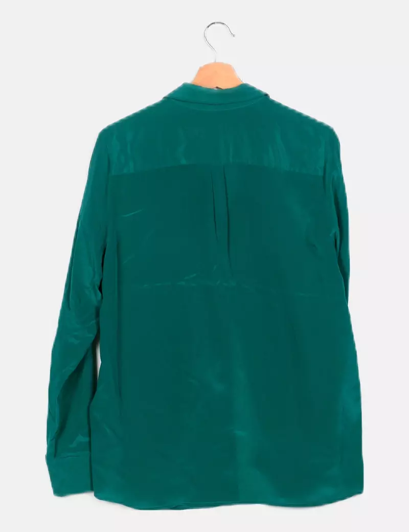 Uterqüe Camisa verde fluida